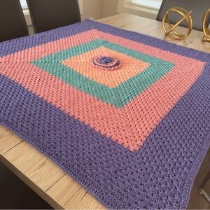NWT Handmade Crochet Blanket For Baby Girl or Boy or Gift